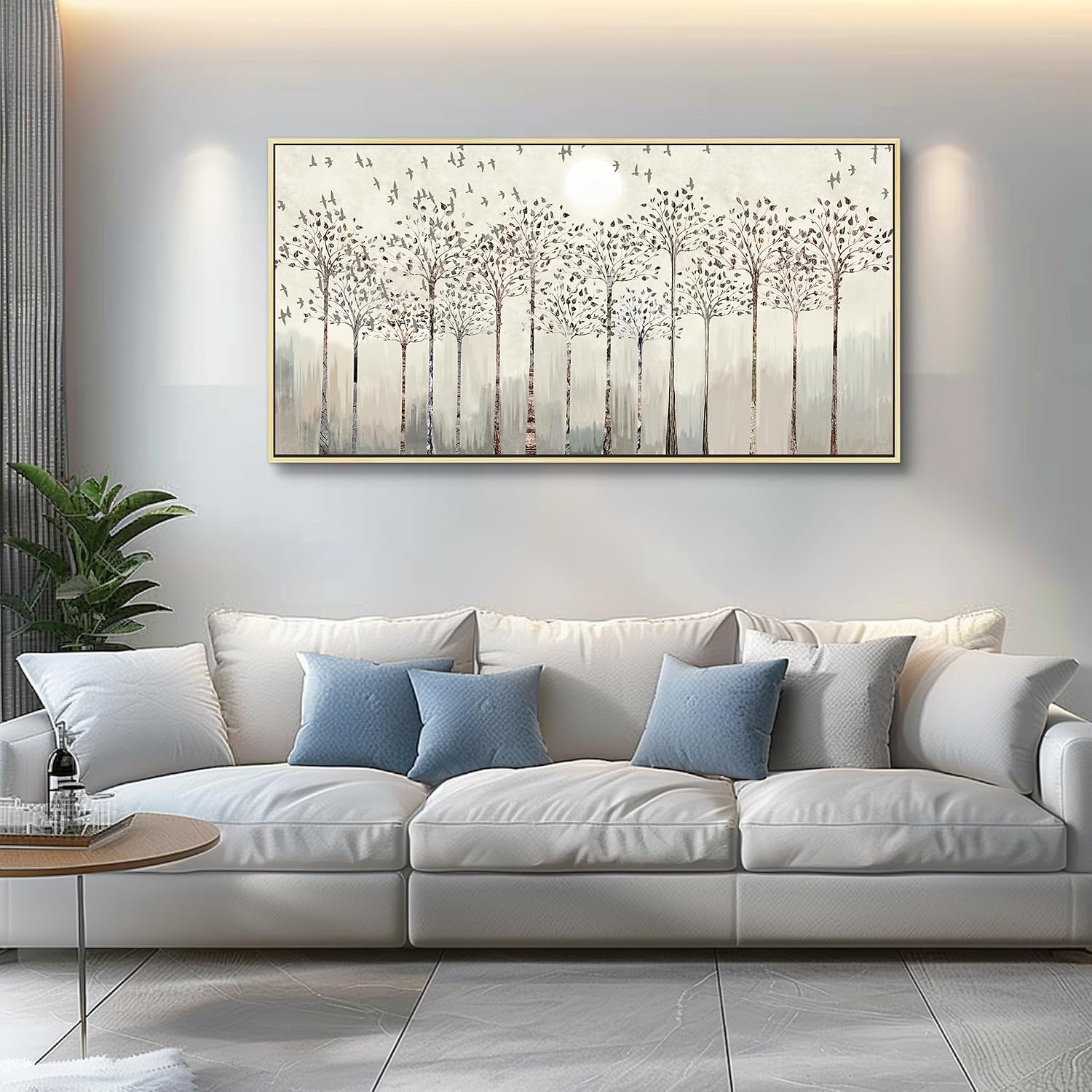 Scenery Abstract Wall Paintings Framed Canvas Wall Art For Living Room Large Office Wall Decor For Bedroom Wall Decorations Pictures Artwork Canvas Prints Boho Home Wall Decor Natural Wood Framed
