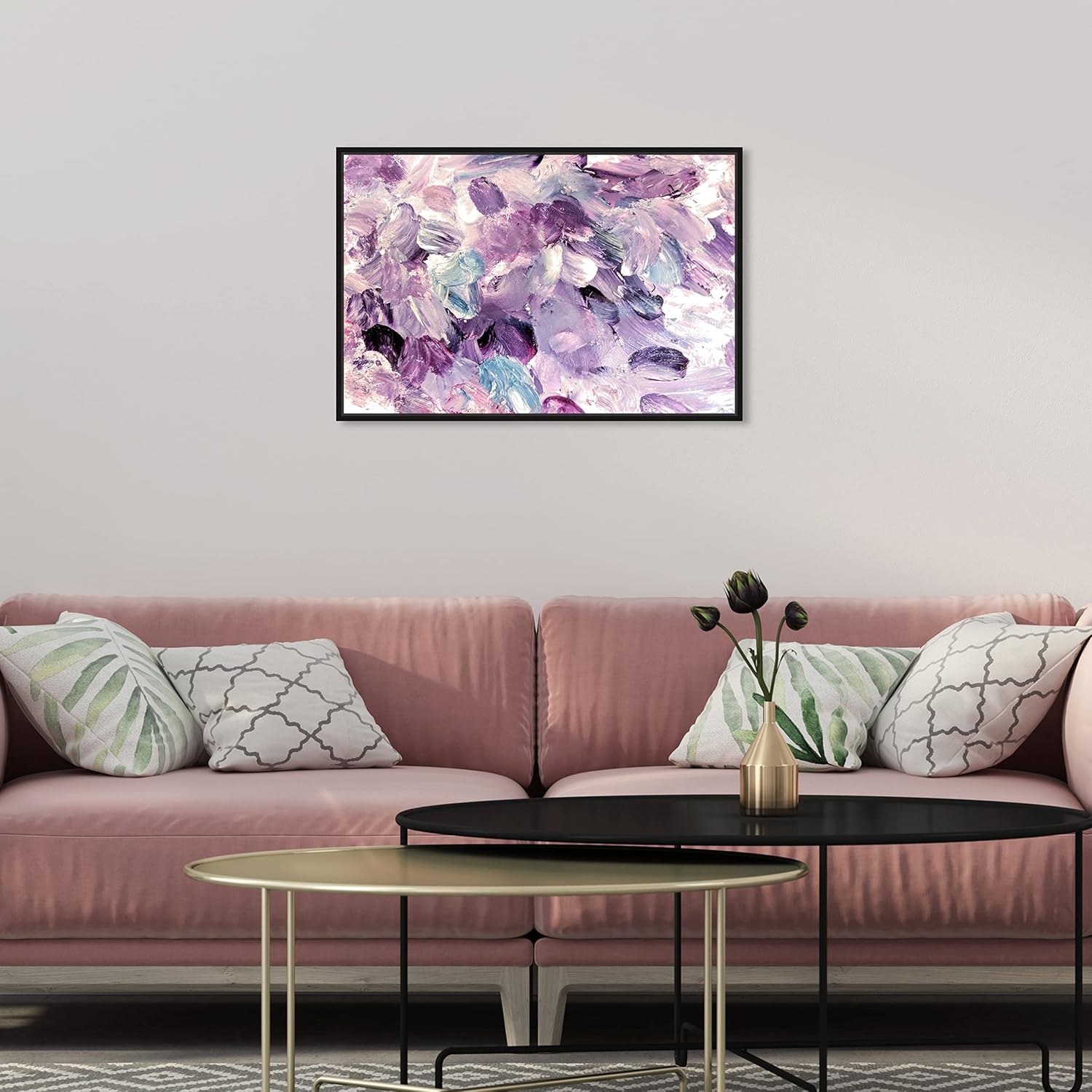 Oliver Gal Amethyst Gardens Canvas Print Wall Art for Living Room, Bedroom, and Bathroom, 24' x 16', Black Floater Frame
