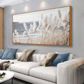 Framed Wall Art Artwork Decor Nature Canvas Painting ReedSeascape Wall Decor for Bedroom Living Room Decoration Home Kitchen Office 24' x 48'