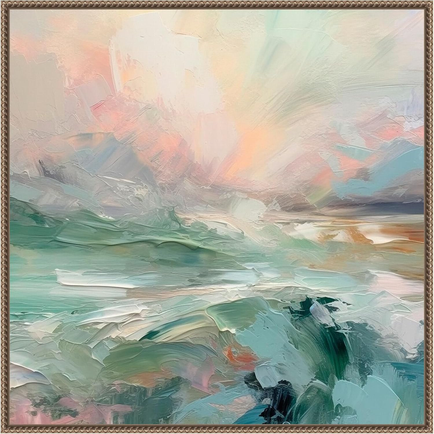 Amanti Art Framed Canvas Wall Art 30x30 Pink Morning V by Irena Orlov, Framed Wall Art Canvas, Abstract Artwork, Traditional Decor, Large Poster Painting for Living Room, Bedroom, Bathroom, Kitchen,