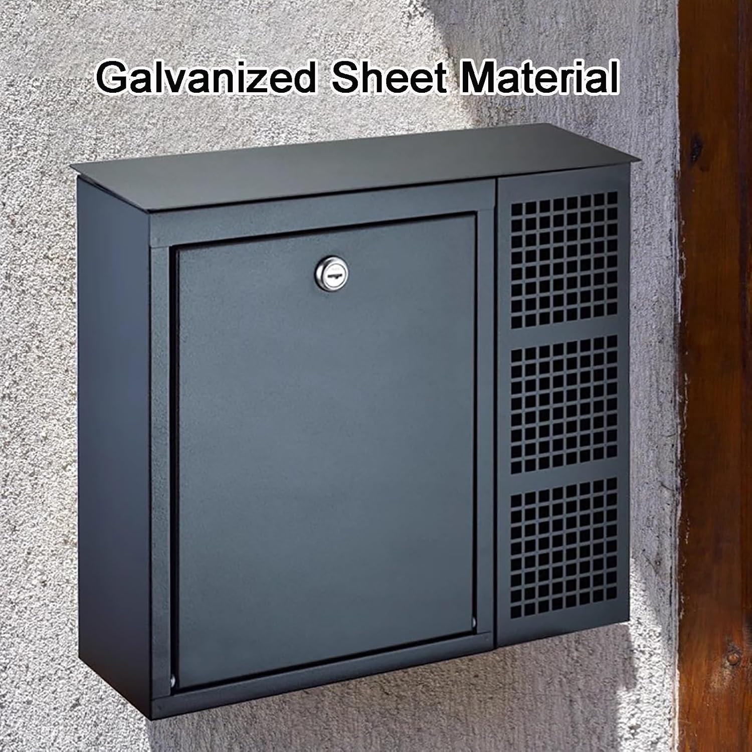 Metal Mailbox, Locking Wall Mount Mailboxes, Mail Box with Newspaper Tube, Galvanized Steel Mail Boxes, with 2 Keys(White)