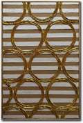 Boiee Art,24x36Inch Hand Painted Abstract Artwork Textured Geometric Golden Circle Oil Painting Acorn Brown Minimalist Wall Art for Home Walls