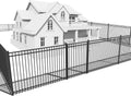 Fencer Wire 52FT Heavy Duty Flat Top Fence Barrier Kit, Anti-Rust Metal Steel Fence with 5FT Height X 8FT Width Panels, Gate, Posts, Connectors, Outdoor Fencing for Yard, Pool, Patio