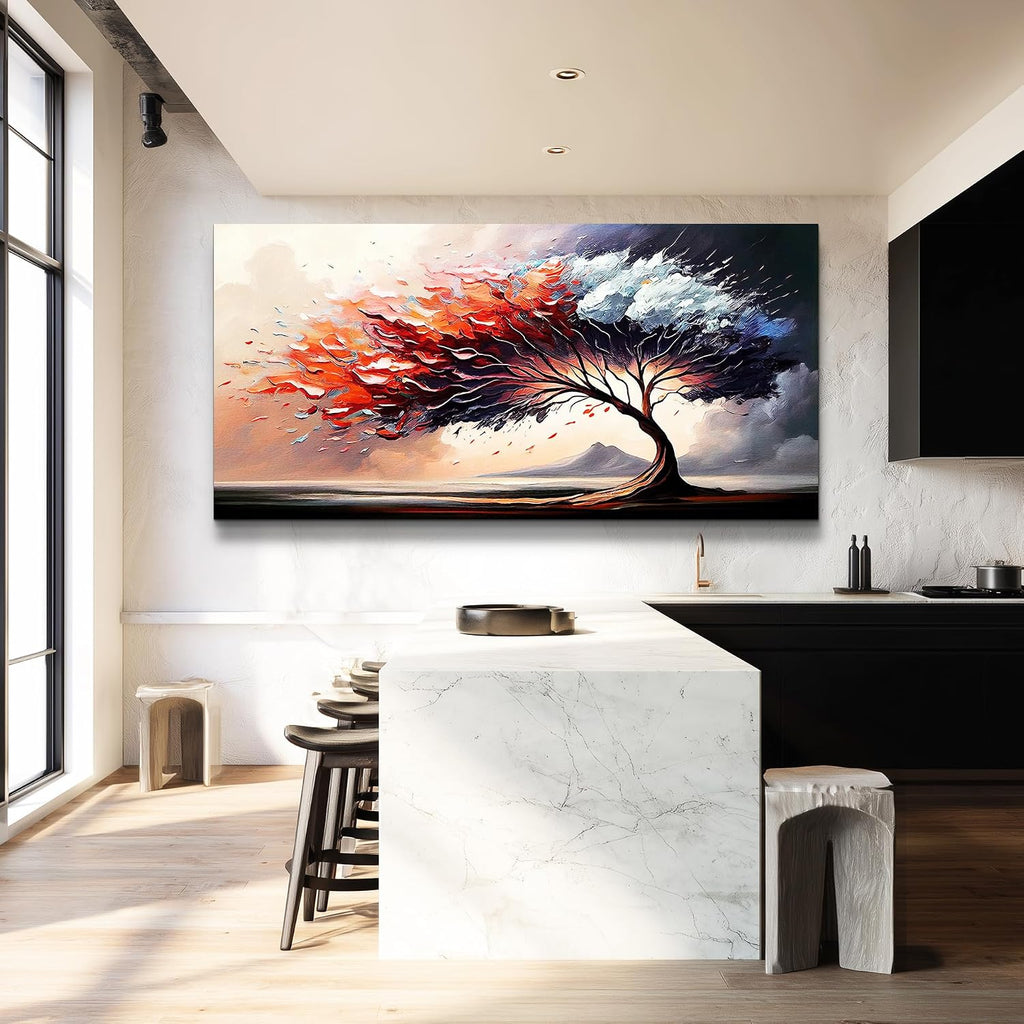 MHARTK66 Wall Decorations For Living Room Large Canvas Wall Art For Bedroom Office Decor Tree Landscape Abstract Wall Paintings Framed Prints Pictures Artwork Modern Hotel Room Home Decor 30x60 In