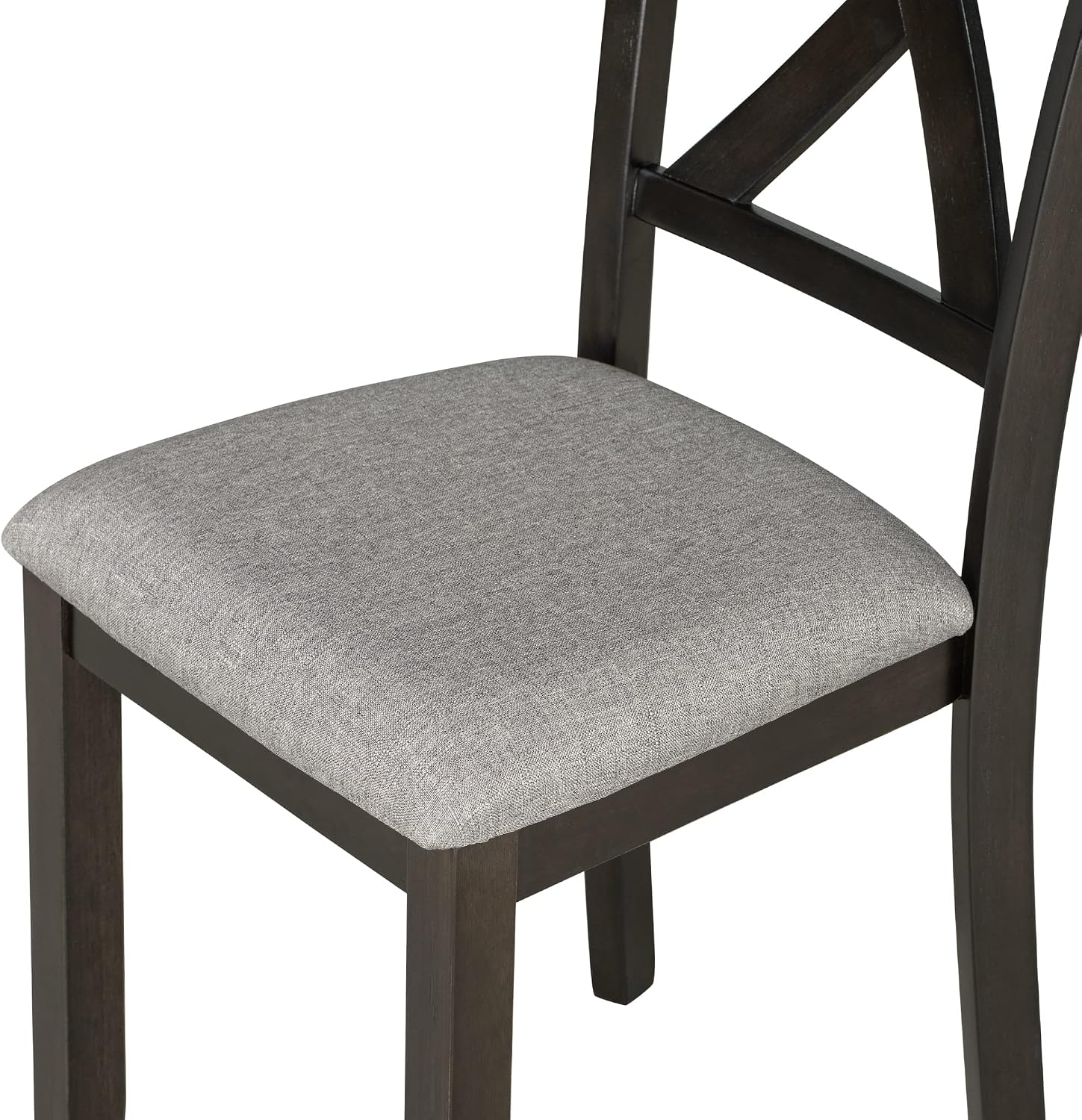 6-Piece Dining Room Table Set, Rustic Farmhouse Wood Dining Table Set with Rectangular Table 4 Upholstered Padded Chairs and 1 Padded Bench, Dining Set for Family of 4-6 People (Espresso)