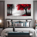 Large Canvas Wall Art for Living Room Black White and Red Forest Print Pictures Painting Framed Wall Decor for Bedroom Modern Home Plant Scenery Wall Decorations Artwork Size 30x60 Ready to Hang