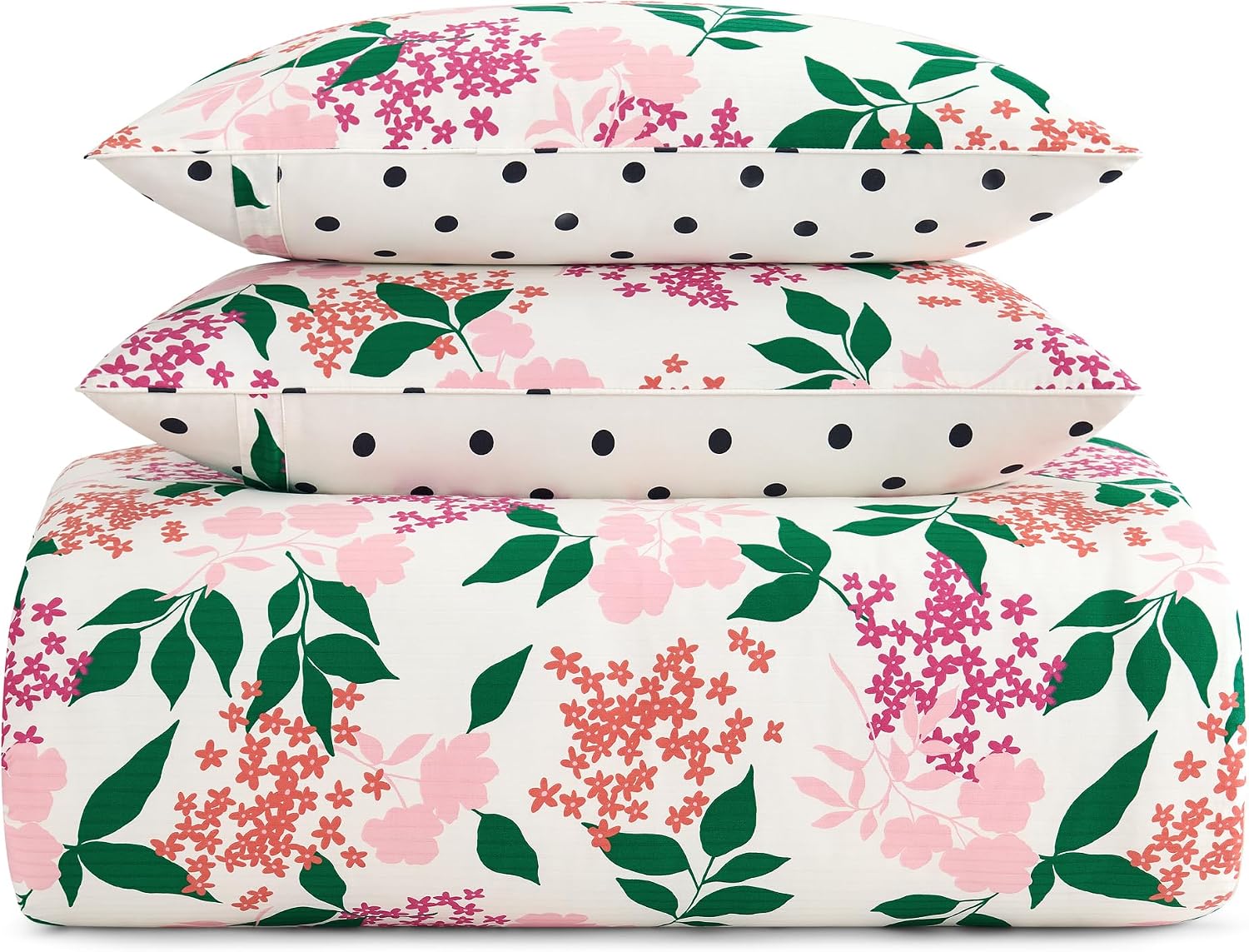 kate spade new york Bold Blossoms King Comforter Set, 300 Thread Count Cotton Reversible Cover, All Season 3 Piece Bedding, Machine Washable, Floral Multicolor