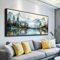MHARTK66 Large Wall Art For Living Room Forest Trees Wall Decor Beach Pictures Mountain Landscape Canvas Prints Painting Modern Black Framed Home Decor Walls Artwork For Bedroom Office 72l X 32w
