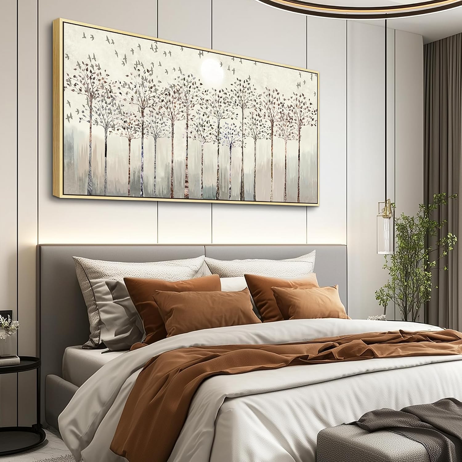 Scenery Abstract Wall Painting Framed Canvas Wall Art For Living Room Large Size Wall Decorations For Bedroom Office Wall Decor Pictures Artwork Canvas Prints Home Boho Wall Decor Natural Wood Framed