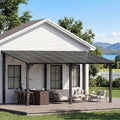 Aoxun 16'x10' Gazebo, Wall Mounted Gazebos Pergola on Clearance, Outdoor Patio, Large Wall-Mounted Heavy Duty Awnings for Patio, Decks, Backyard (Black)