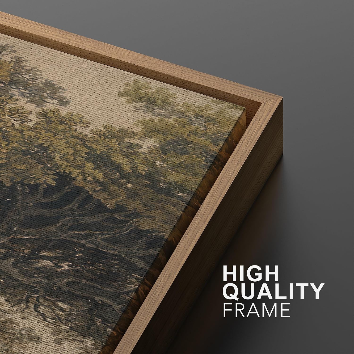 MUDECOR Framed Wall Art Print Set Vintage Landscape Rustic Tree and Mountain View Illustrations Decorative Colorful for Living Room, Bedroom, Office - 16'x24'x3 Natural