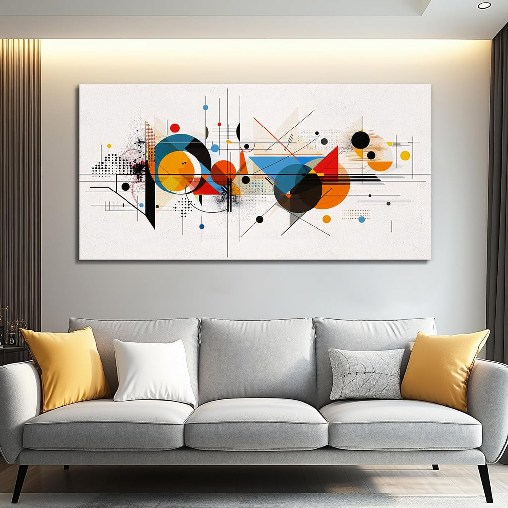 KELIYUAN Large Wall Decor For Living Room Canvas Wall Art For Bedroom Room Minimalism Abstract Geometric Color Line Pictures Wall Paintings Artwork Office Mural Modern Aesthetic Decoration 30'x60'