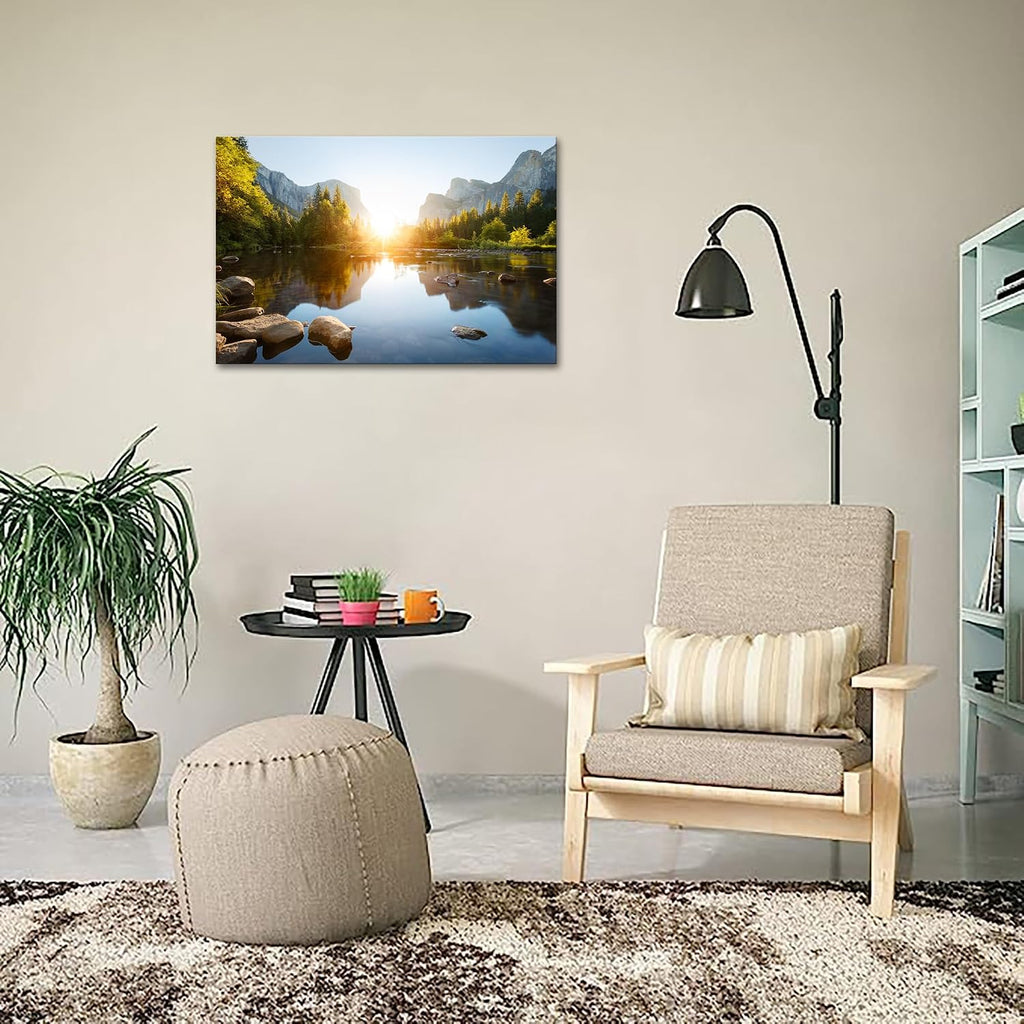 SKASNFAI Canvas Wall Art Utah National Parks Yosemite Canvas Print Landscape Painting Artwork Framed Home Decor Nature Poster for Bedroom Ready to Hang (28x44 inch)