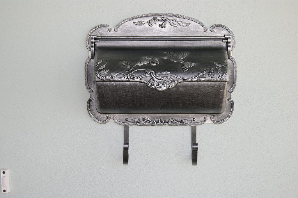 Special Lite Hummingbird Horizontal Wall Mount Mailbox - Swedish Silver Aluminum Mailbox for Wall Mount - SHB-1004-SW