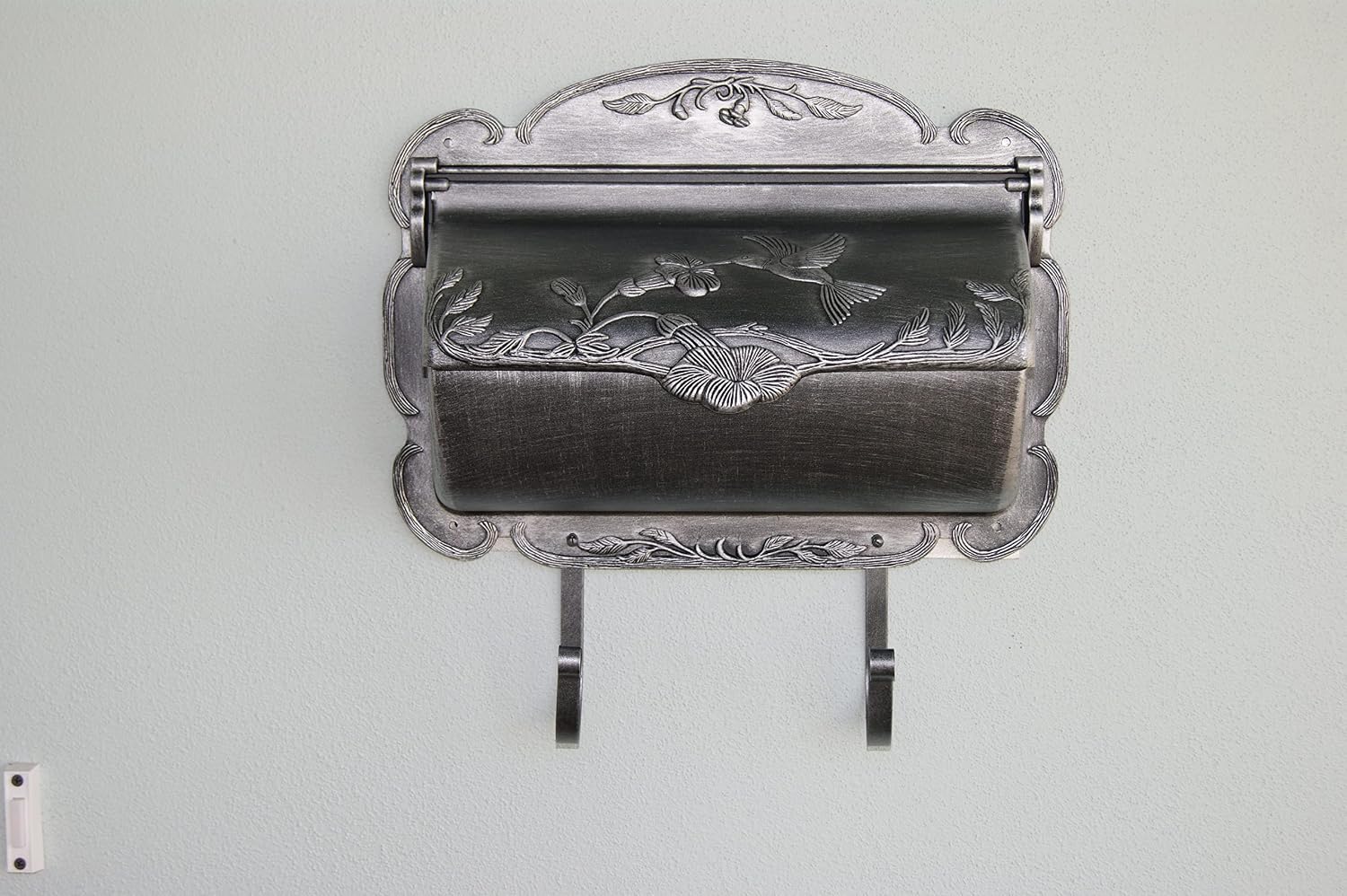 Special Lite Hummingbird Horizontal Wall Mount Mailbox - Swedish Silver Aluminum Mailbox for Wall Mount - SHB-1004-SW