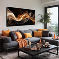 JuhaiArt Abstract Art Prints Bedroom Gold Wall Decor Black Wall Picture for Living Room Home Office 29' x 59' Lines Poster Artwork