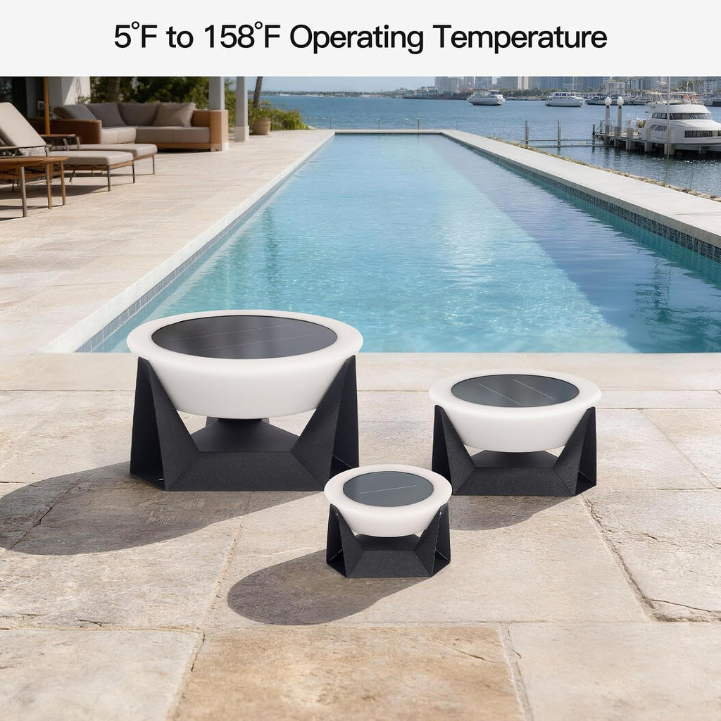 MVBT Solar Lamp, Small Solar Table Lamp, 3000K Outdoor Lanterns for Patio Waterproof, Modern Lantern Outdoor Table Lights, LED Garden Light, Dusk to Dawn Floor Lamps for Outside Deck Yard Decorative
