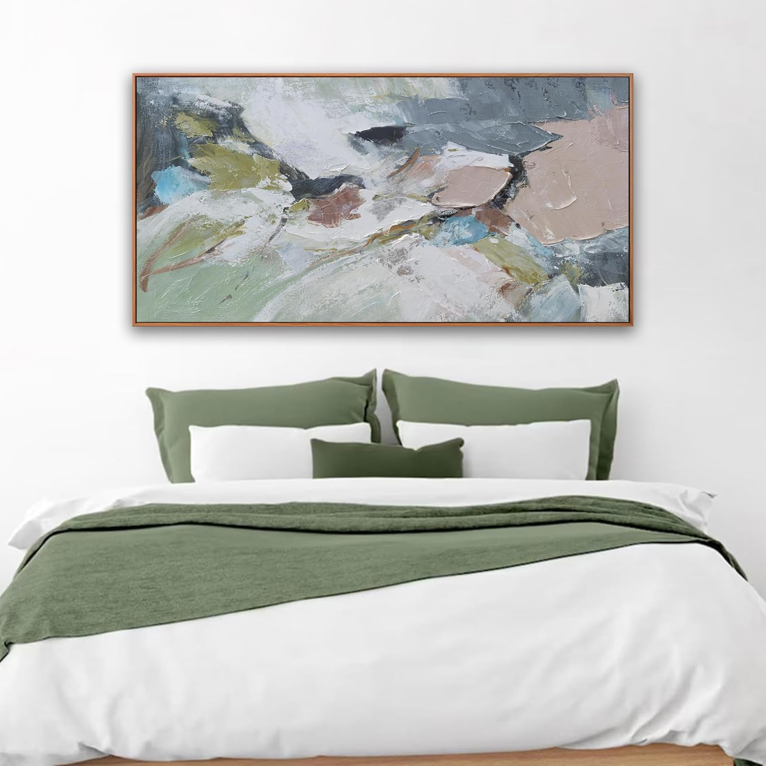 Abstract Wall Art Framed Ready To Hang Home Decor Artwork Wall Art Colorful Wall Decor Prints Canvas Painting For Living Room Bedroom Office Apartment Decoration 24'X48'
