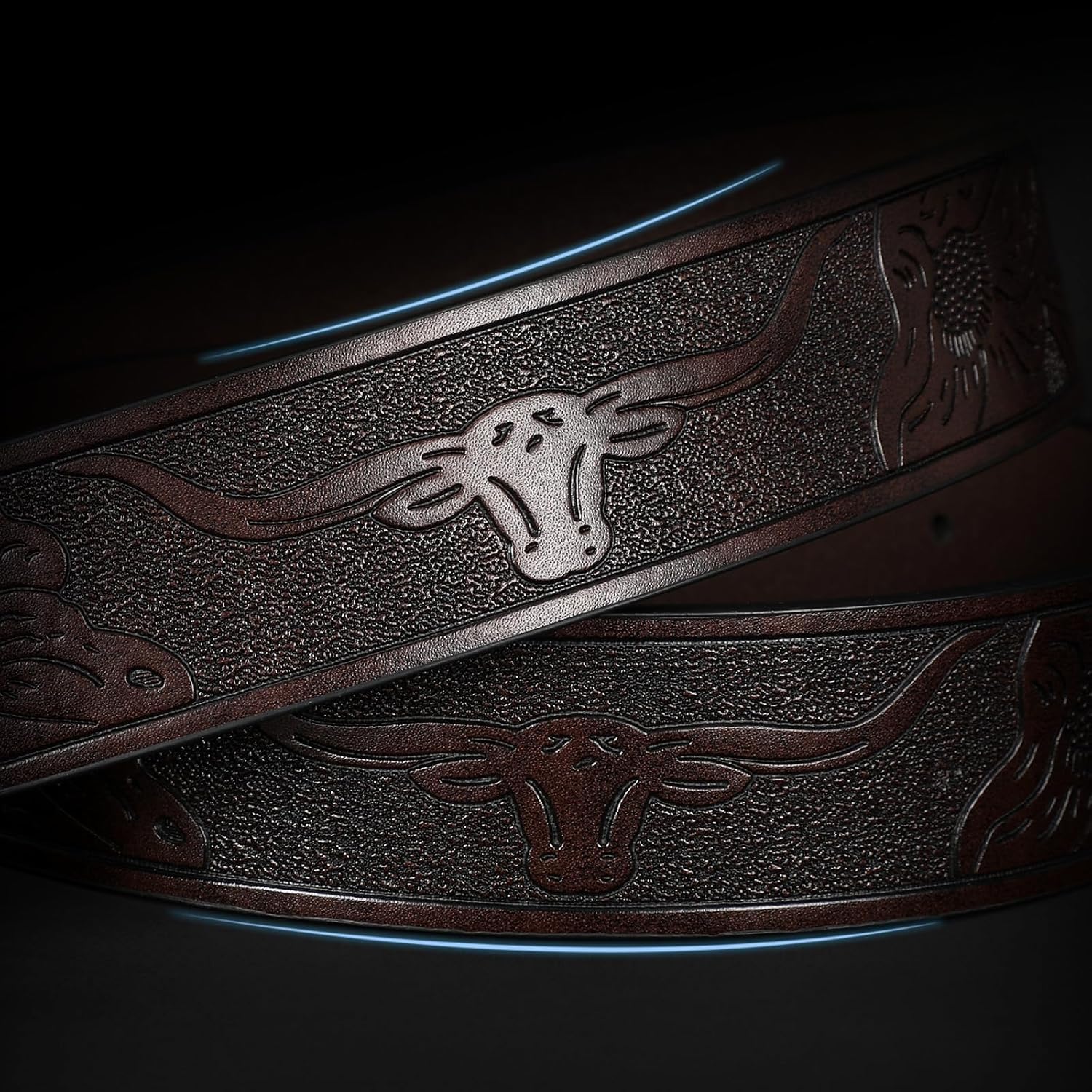 Western Belts for Men without Buckle, Cowboy Cowgirl Genuine Leather Mens Belts for Jeans