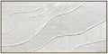 GeekMacro White Hand Painted Abstract Oil Painting Textured Wall Art - Large Framed 58x29 Minimalist Artwork Living Room Bedroom Horizontal Wall Decor