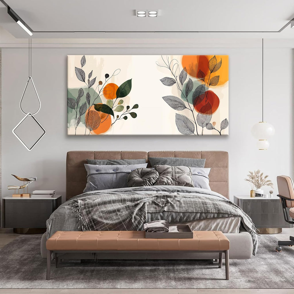 Suconvng Canvas Wall Art For Living Room Home Wall Decor Modern Boho Canvas Art Wall Decor 29 X 58 Inches Large Wall Art Elegant Aesthetic Painting Picture For Bedroom Office Artwork