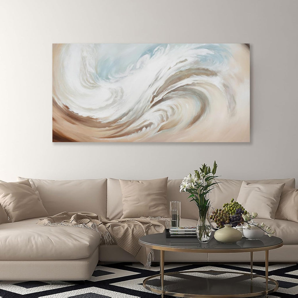 Abstract Wall Art Canvas Wall Paintings Modern Beige Wall Decor Aesthetic Room Decor Wall Art Framed Artwork for Living Room Bedroom Dining Room Home Office Decor 29'x58'