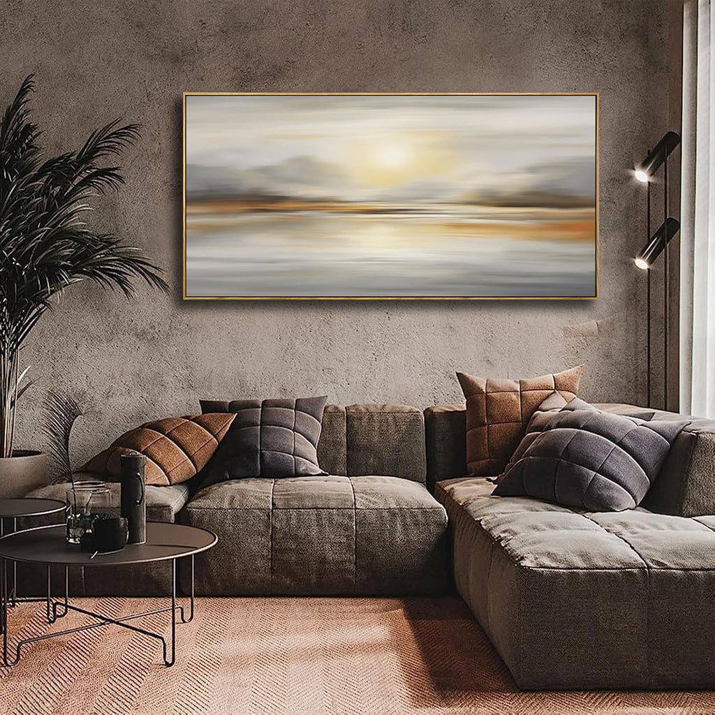 Framed Wall Art Abstract Seascape Canvas Printing Wall Decor Artwork for Living Room Bedroom Dining Room Home Office Decor 30x60inch