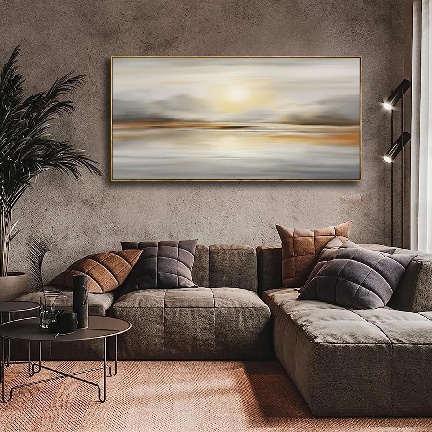 Framed Wall Art Abstract Seascape Canvas Printing Wall Decor Artwork for Living Room Bedroom Dining Room Home Office Decor 24'x48'