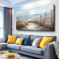 KELIYUAN Large Canvas Wall Art For Living Room Wall Decor For Office Bedroom Mural Wall Pictures Artwork Ocean Sand Dunes Grass Landscape Paintings Hotel Room Aesthetic Home Decoration Art 30'x60'