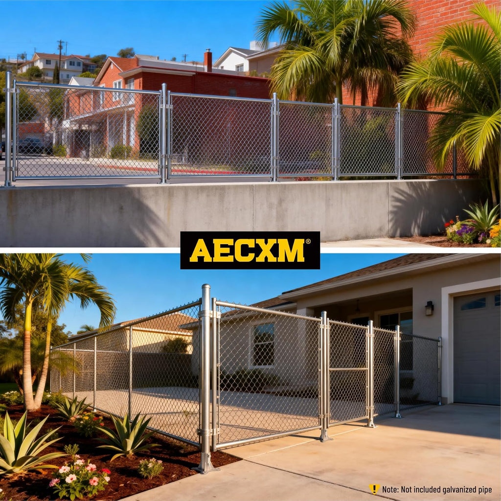 Aecxm 2' (1-7/8' Post OD) Chain Link Fence Post Floor Flange Galvanized Anchor Base for Fence Posts, Mailboxes, Lamp Posts & Commercial Applications 8Pack