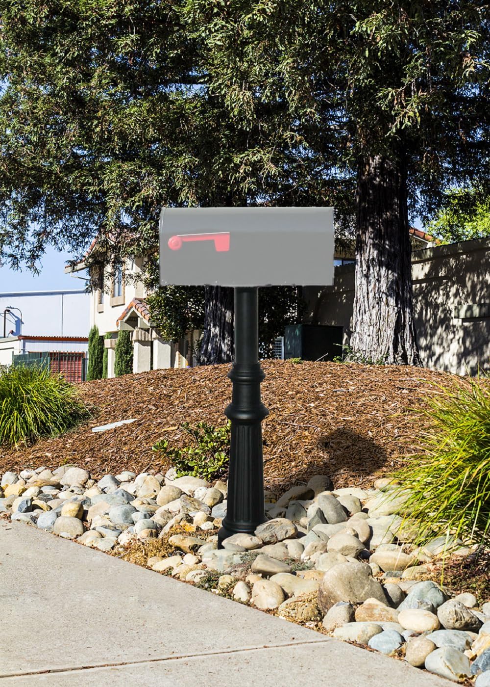The Hanford Single Mailbox Post System with Fluted Base, Mailboxes Sold Separately