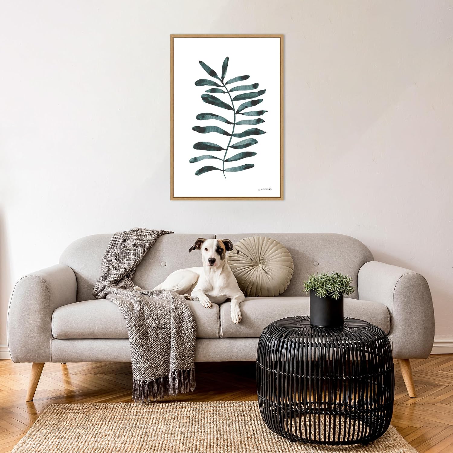 Amanti Art Framed Canvas Wall Art 33x23 Forest Fern Trio III by Cheryl Warrick, Framed Wall Art Canvas, Nature Artwork, Modern Decor, Large Poster Painting for Living Room, Bedroom, Bathroom, Kitchen