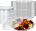 64oz Salad Bowls To-Go with Lids - Crystal Clear Plastic Disposable Wide Salad Containers | Airtight, Lunch, Salads, Parfait, Fruits, Leak Proof, Airtight, Fresh, Meal Prep | Rose Bowl Container (200)
