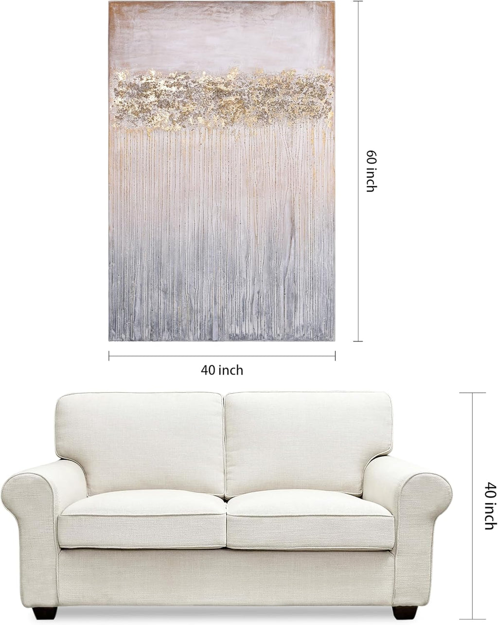 Empire Art Direct Abstract Wall Art Textured Hand Painted Canvas by Martin Edwards, Unframed, 60' x 40', Dust