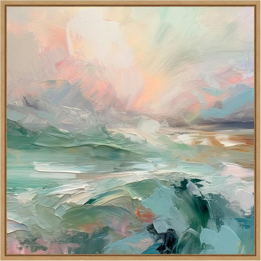 Amanti Art Framed Canvas Wall Art 30x30 Pink Morning V by Irena Orlov, Framed Wall Art Canvas, Abstract Artwork, Modern Contemporary Decor, Large Poster Painting for Living Room, Bedroom, Bathroom