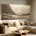 WINKAILIN Brown And Gold Wave Minimalist Wall Decor Large Wall Art Rustic Abstract Oversized Posters Pictures Extra Large Contemporary Canvas for Living Room Entryway Decor 32x70 Inch