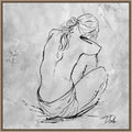 Amanti Art Framed Canvas Wall Art 30x30 Nude Sketch I by Patricia Pinto, Framed Wall Art Canvas, Abstract Artwork, Traditional Decor, Large Poster Painting for Living Room, Bedroom, Bathroom, Kitchen