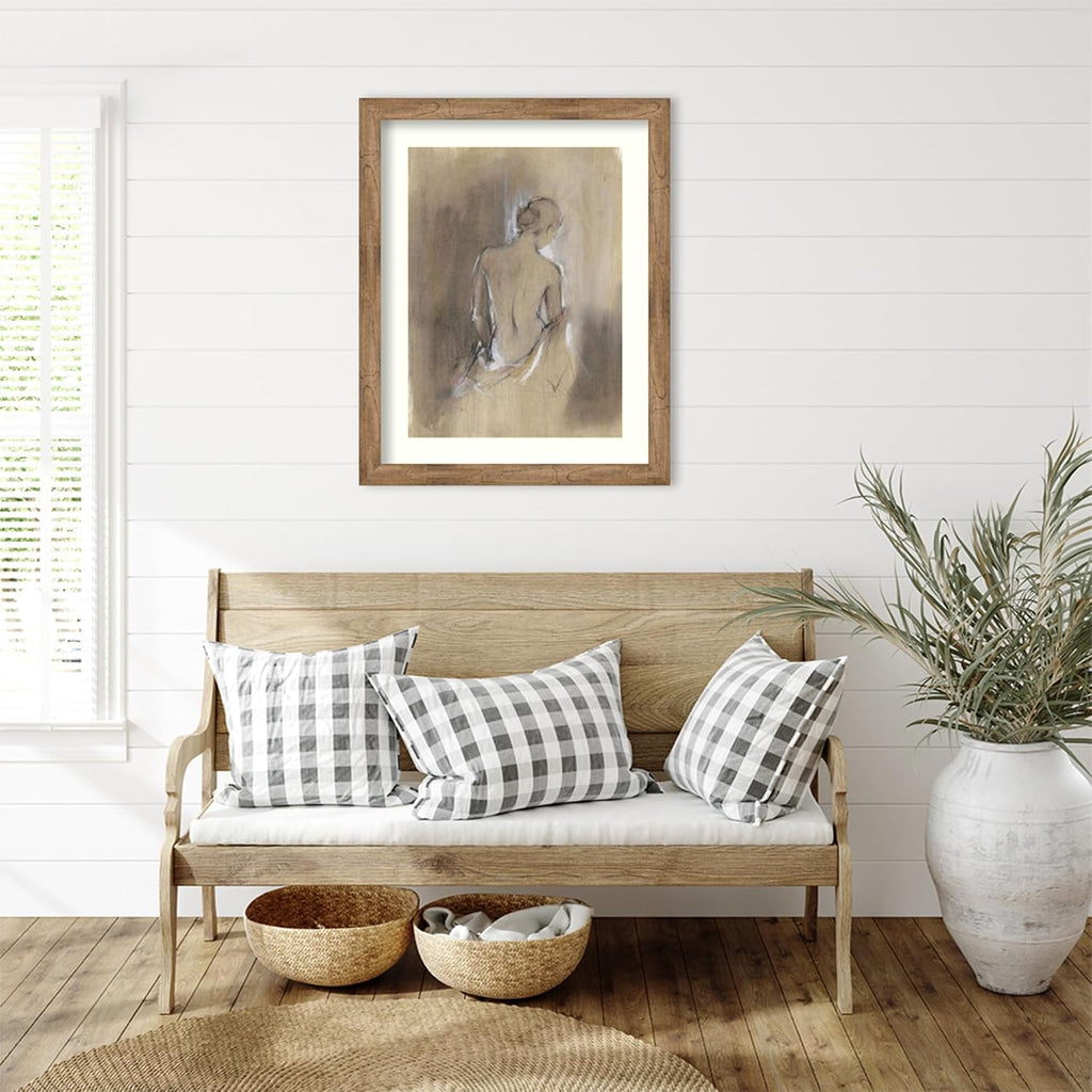Amanti Art Framed Wall Art Print 36x29 Embellished Contemporary Figure II by Ethan Harper, People Wall Art, Modern Contemporary Decor, Large Poster Painting Artwork for Living Room, Bedroom, Bathroom