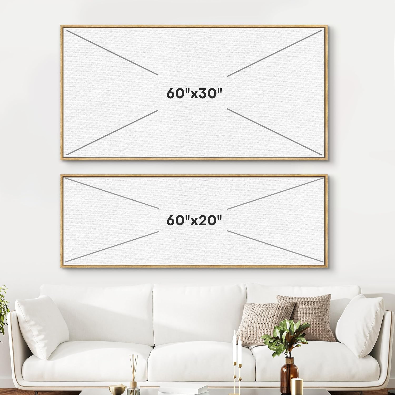 SIGNFORD Extra Large Framed Canvas Print Wall Art Vintage Citrus Botanical Rustic Orange Orchard Illustrations Modern Art Relax/Calm Warm for Living Room, Bedroom, Office - 60'x30'
