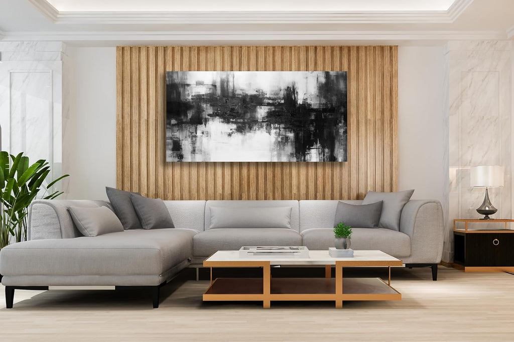 VHMING Black Abstract Wall Art Decor Black and White Painting Pop Culture Wall art Rock Room Decor Art Canvas Wall Decoration Artwork for Bedroom Home Office Dining Room Decoration 29'x58'
