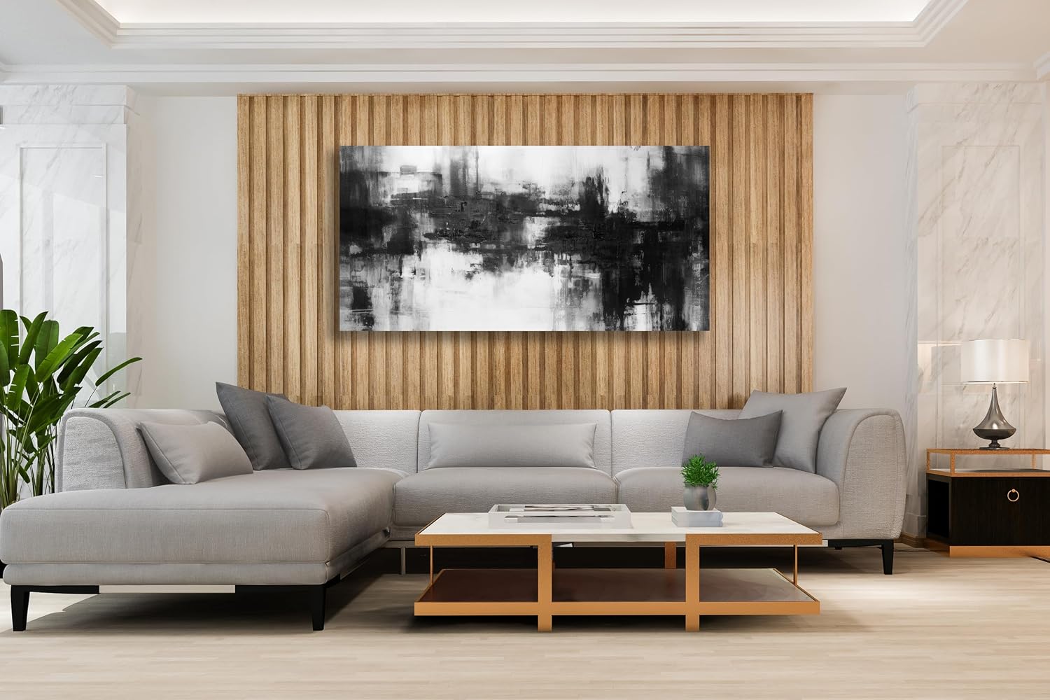 VHMING Black Abstract Wall Art Decor Black and White Painting Pop Culture Wall art Rock Room Decor Art Canvas Wall Decoration Artwork for Bedroom Home Office Dining Room Decoration 29'x58'