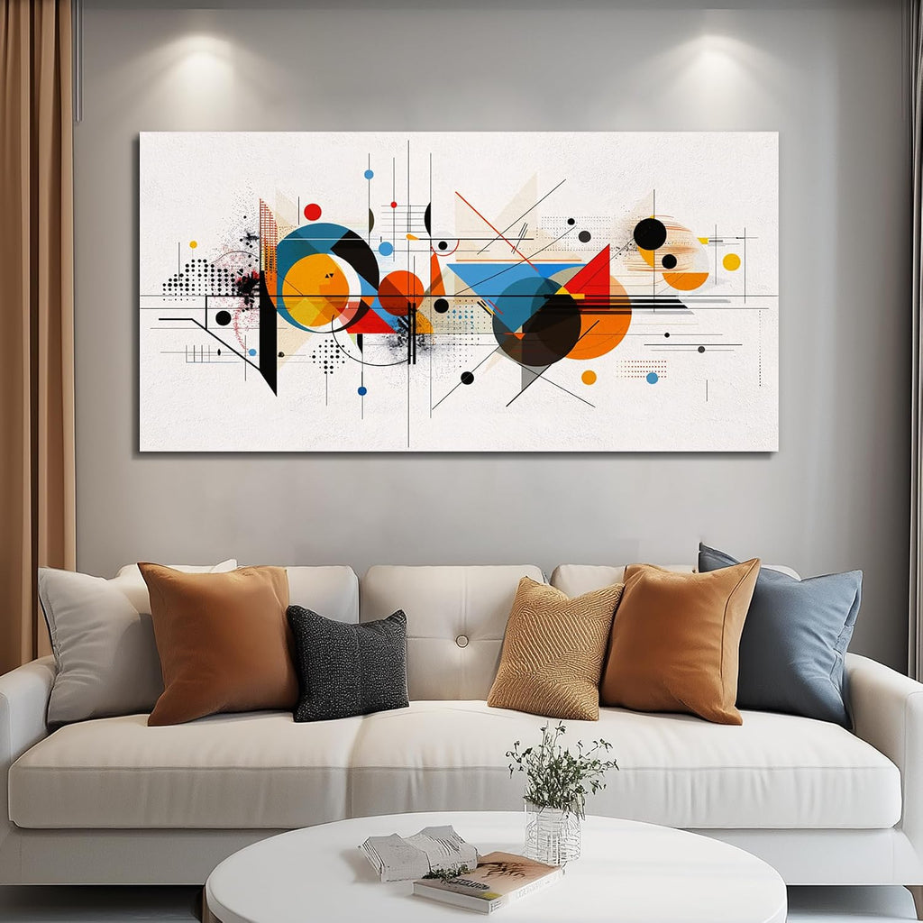 KELIYUAN Large Wall Decor For Living Room Canvas Wall Art For Bedroom Room Minimalism Abstract Geometric Color Line Pictures Wall Paintings Artwork Office Mural Modern Aesthetic Decoration 30'x60'