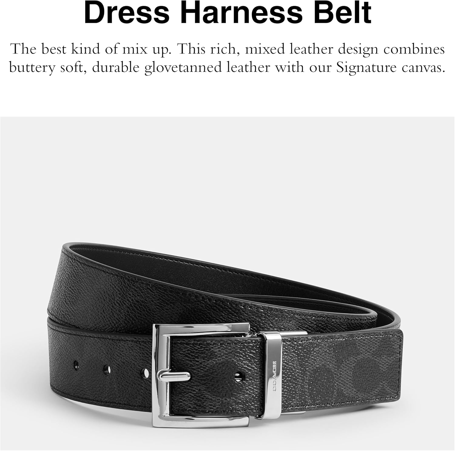 COACH 38MM CTS Rev Dress Harness Belt in Signature