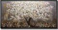 Boiee Art,24x48Inch Textured Hand Painted Silver Gray Wall Art Landscape Canvas Artwork 3D Abstract Money Tree Oil Paintings with Black Polystyrene Frame Modern Home Wall Decor Art