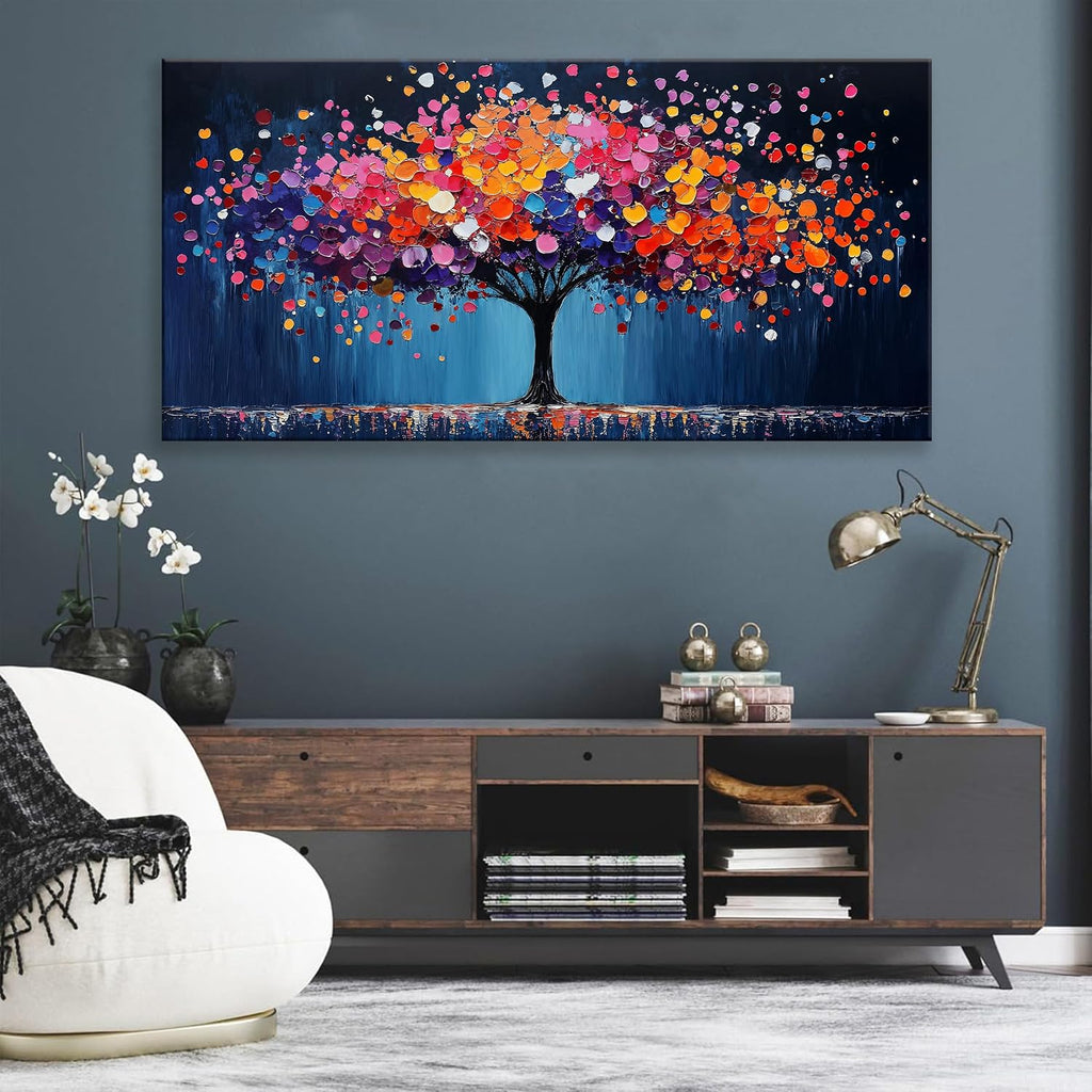 Canvas Art Wall Decor Abstract Tree Large Wall Art For Living Room Modern Abstract Wall Decor Prints Pictures Colorful Tree Of Life Wall Art Picture For Bedroom Hotel Office Home Decoration 29 X 58 Inch