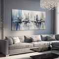 Blue Gray Abstract Cityscape Canvas Wall Art Decor Prints Large Canvas Wall Art for Living Room Modern Artwork Canvas Painting Wall Decor for Bedroom Home Office Wall Art Decor 29x58 inch