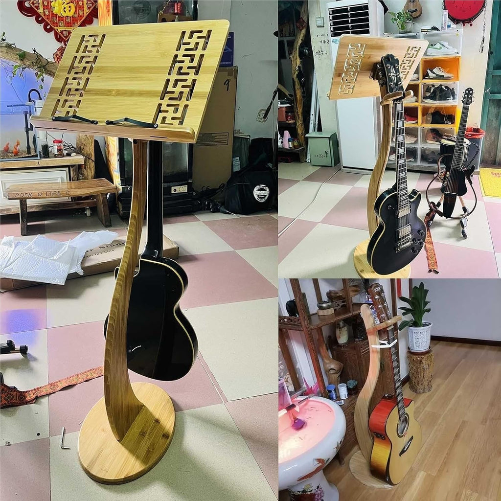 Sheet Music Stand Music Stand Book Stand Portable Wooden Music Stand Guitar Violin Music Stand 340° Flip Music Stand Holder