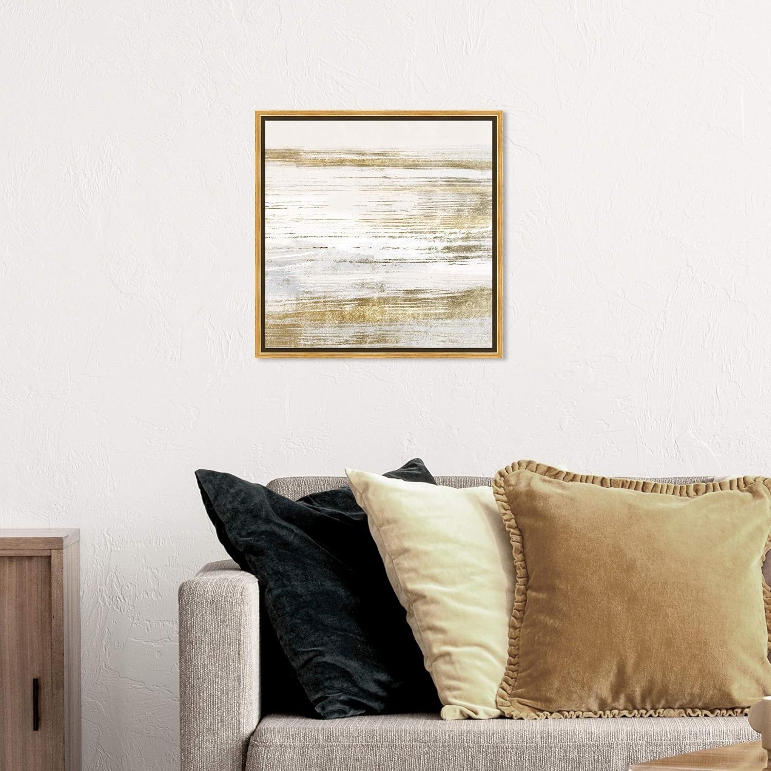 The Oliver Gal Artist Co. Abstract Framed Wall Art Canvas Prints 'Blush Romance Paint Home Décor, 20' x 20', Gold, White