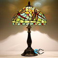 Tiffany Lamp Touch Control Table Lamp Red Stained Glass Desk Lamp 12X12X19 Inches Dragonfly Style Reading Light