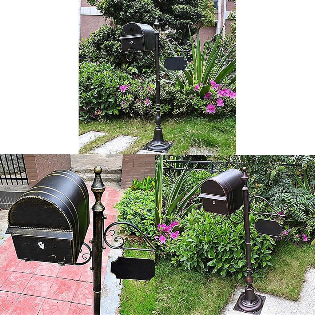 Locking Metal Mailbox Home Standing Mailboxes with Hangtag Design Outdoor Rainproof Parcel Boxes Send Opening with Rain Shield Multi-Color